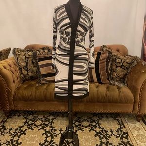 Black and White Fitted Shift Dress